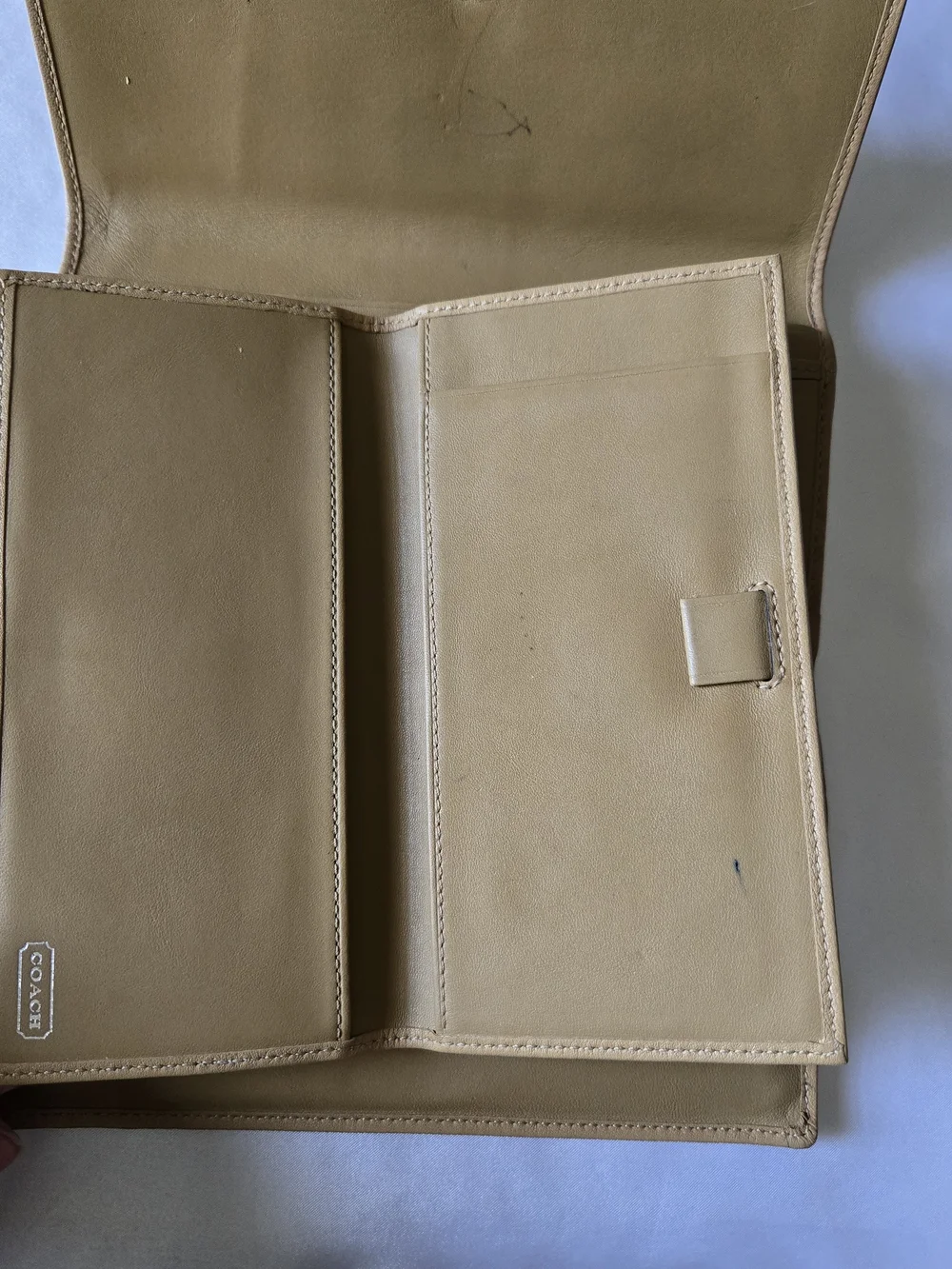 Coach Tan Leatherware Checkbook Wallet